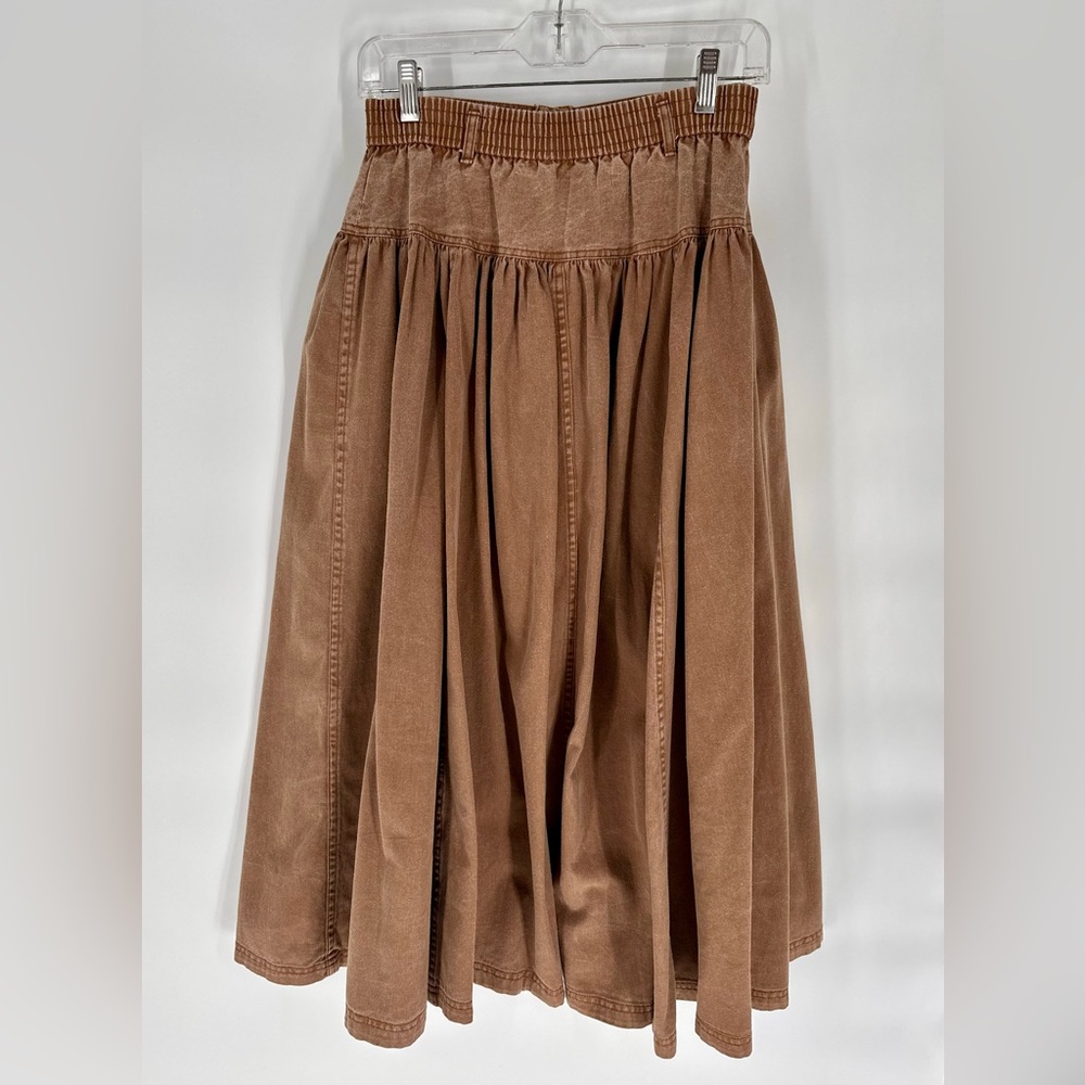 Counterparts Rustic Brown Button-Front Circle Ski… - image 2